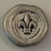 Knapp 25 mm Ø Silverfärgad - gjord av tenn