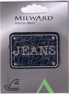 Laglapp, Jeans, Milward. 60 mm x 40 mm