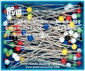 029212 PRYM - Glas Pin blandade färger 48 x ,0,80 mm 30 g. Glass-headed Pins No. 2/0 assorted col 0.80 x 48 mm