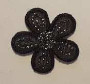 Blomma, svart 25 mm * 25  mm
