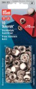 390 321 - PRYM - Tryckknappar Anorak Storlek 15 mm 10 st SILVER - Refill för 390301