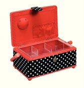 PRYM - POLKA DOTS svart/vit Sykorg S 24x16x11 cm