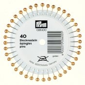 028 600 - PRYM - Pärlemoknappnålar GULD FÄRG extra långa 0,58x40 mm