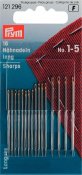 121296 PRYM - Handsy nålar sharps blandat no.1-5 med Guld öga 16 st  Hand Sewing Needles sharps 1-5 assorted silver col with gol