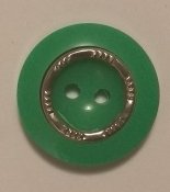 Knapp 23 mm Ø grön/silverfärgad