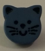 Katt ansikte. Blå, 13 mm * 12 mm