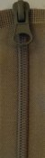 Dragkedja brun delbar 60 cm 2-vägs, metall 5mm Beige