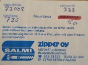 Dragkedja röd. 4 mm. MeterVara. 1 meter. SALMI.