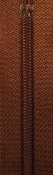 Dragkedja brun  20 cm 6 mm. Ej delbar. Polyester.
