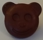 Ansikte nallebjörn, brun 14 mm x 13 mm