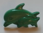 Delfiner grön knapp. 16 mm * 10 mm