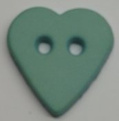 Knapp, Ljusgrön. Hjärta.15 mm * 16 mm
