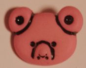 Ansikte av nallebjörn rosa 1,5 cm x 1,5 cm