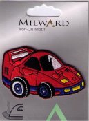 Bil, Röd sportbil, Milward 75 * 50 mm