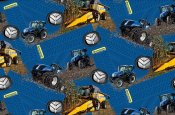 Trikåtyg traktorer 100 x 150 cm Digital