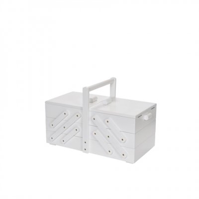 612 581 - PRYM - Sykorg VIT TRÄ Large 45x23x28 cm SÄLJS STYCKVIS - ÄR TOM