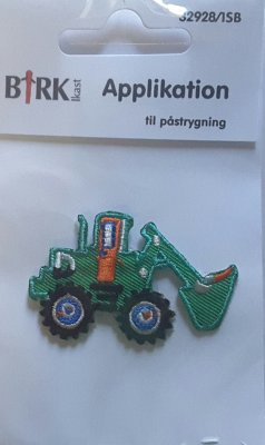 32928/1sb traktor traktorgrävare birk applikation att stryka på märke patches Iron on påpressbart motiv embroidered brodyr