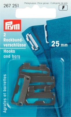 267 251 - PRYM - Kjolhakar 25 mm SVART