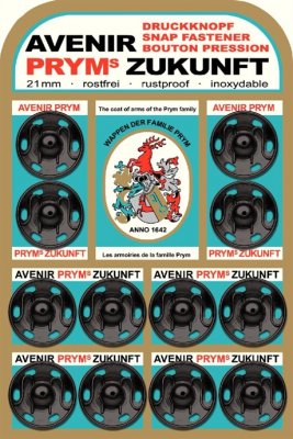 341 137 - PRYM - Tryckknappar 21 mm SVART 12 st 5