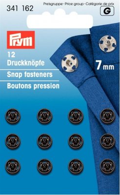 341 162 - PRYM - Tryckknappar SVARTA 7 mm