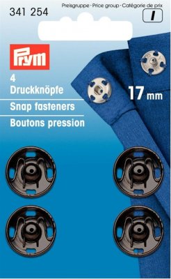 341 254 - PRYM - Tryckknappar 17 mm, Svarta