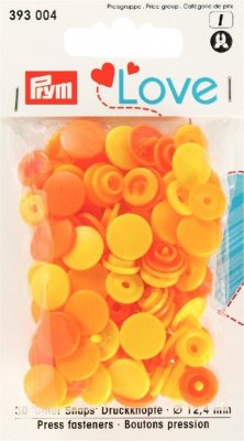 Plast Love PRYM -tryckknappar - Color snaps  30 st Blandade Gula