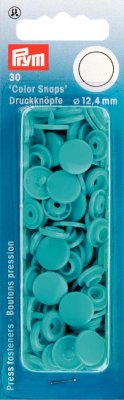 393146 PRYM - Plasttryckknappar - Color snaps Ø12,4 mm Turkos 30 st Non-sew ColorSnaps Ø12.4 turqu.