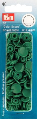 393151 PRYM - Plasttryckknappar - Color snaps Ø12,4 mm Gräs Grön 30 st Non-sew ColorSnaps Ø12.4 grass
