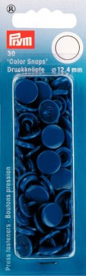 393158 PRYM - Plasttryckknappar - Color snaps Ø12,4 mm Blå 30 st Non-sew ColorSnaps Ø12.4 blue