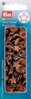 393211 PRYM - Plasttryckknappar - Color snaps Stjärna  30 st  Guld Non-sew ColorSnaps Star gold