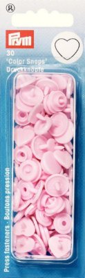 Plast Hjärta PRYM - Plasttryckknappar - Color snaps 30 st Rosa