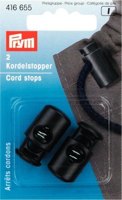 416 657 - PRYM - Snörstopp klämma plast SVART