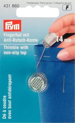 431860 PRYM - Fingerborg 14,0 mm SILVER Thimble zinc die-cast silver col 14.0 mm