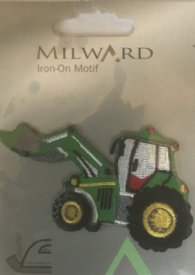 Traktorgrävare grön, Milward. 80 mm * 55 mm.