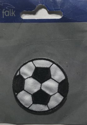 Fotboll, svart/vit, 43 mm * 43 mm.Falk.