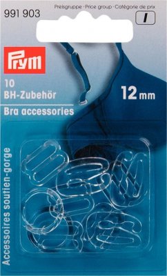 991903 PRYM - BH-tillbehör blandning 12 mm genomskinliga 10 st  Bra accessories plastic 12 mm transparent assortment