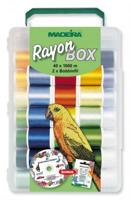 8042 MADEIRA Brodyrtråd RAYON 40 9841,40 spolar och färger 1000M, inkl. CD med 82 mönster & nålar Leveranstid. Ca 1-2 veckor