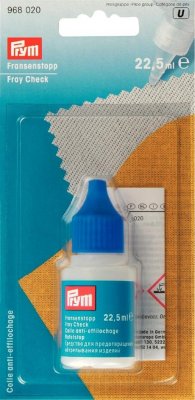 968020 PRYM - Fray Check 22,5 ml Fray Check Fray check 22,5 ml sick sack på flaska ett icke vattenlösligt lim som torkar snabbt.