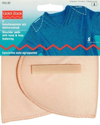 993811 PRYM - Axelvadd inlägg med fästanordning hudfärg 2 st SMALL Shoulder pads Set-in with hook and loop fastening flesh S