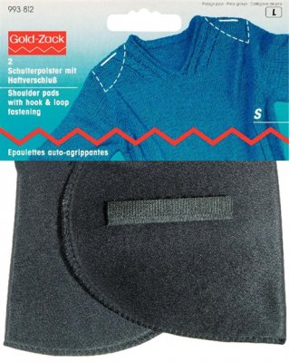 993812 PRYM - Axelvadd inlägg med fästanordning svart 2 st SMALL Shoulder pads Set-in with hook and loop fastening flesh S