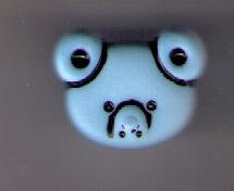Ansikte av nallebjörn ljusblå 1,5 cm x 1,5 cm