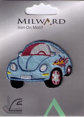 Bil, Blå, Milward. 6,5 x 4 cm