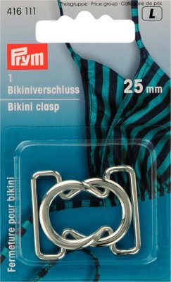 416111 PRYM - Spännen för bikini/skärp ögla stål silverfärg 25 mm  Bikini and belt clasp loop metal silver col 25 mm
