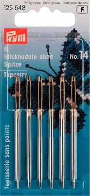125 548 - PRYM - Tapisseri / Brodernålar trubbig spets GULDÖGA NO.14 60x1,90mm