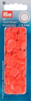 393117 PRYM - Plasttryckknappar - Color snaps Ø12,4 mm Salmon 30 st  Non-sew ColorSnaps Ø12.4 salmon