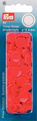 393 101 - PRYM - Plasttryckknappar - Color snaps Ø12,4 mm Ljus Röd 30 st