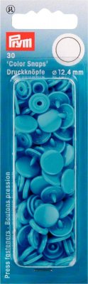 393108 PRYM - Plasttryckknappar - Color snaps Ø12,4 mm Stål Blå 30 st  Non-sew ColorSnaps Ø12.4 steel blue