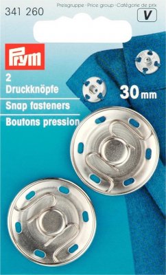 2st Tryckknappar  30mm Silver