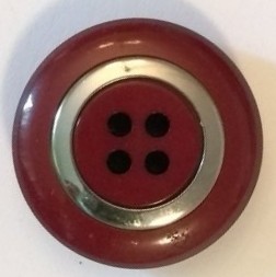 Knapp 28 mm Ø Silverfärgad/Röd