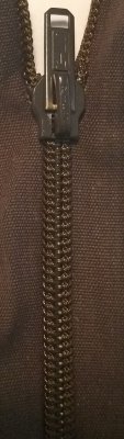 Dragkedja brun delbar 36 cm polyester, 5mm